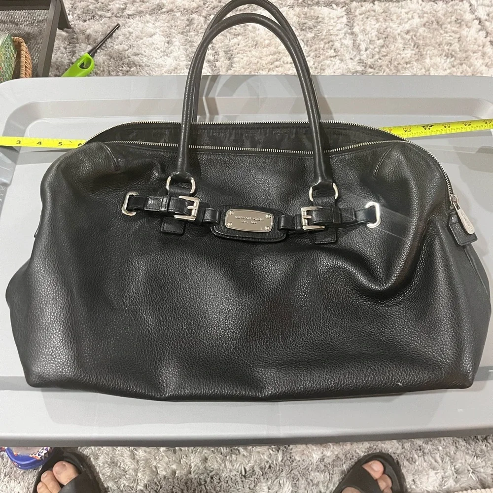 Michael Kors Black Leather Bag with Silver Hardware - Picture 1 of 6